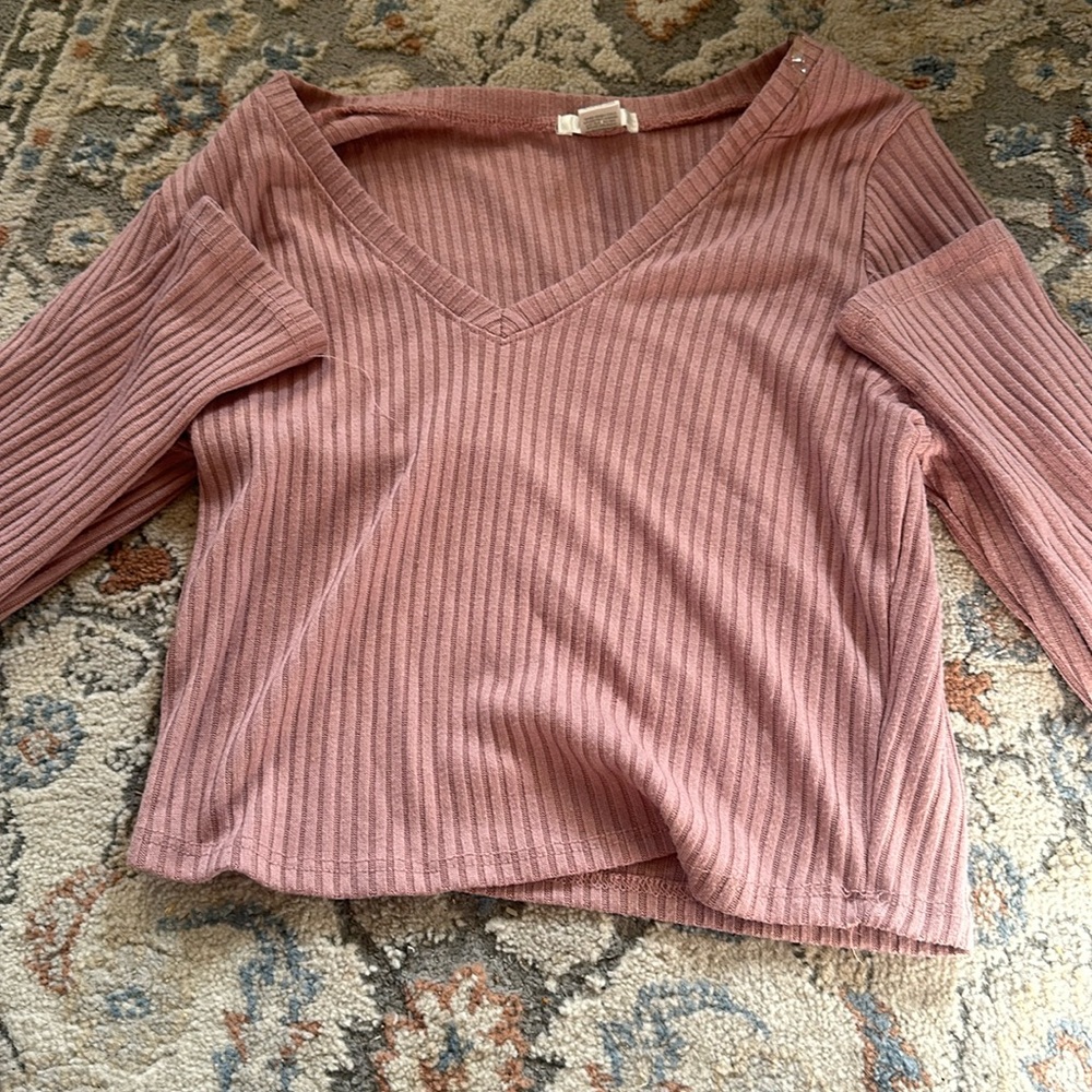 Bozzolo crop top, polyester, large , cream pink, worn once